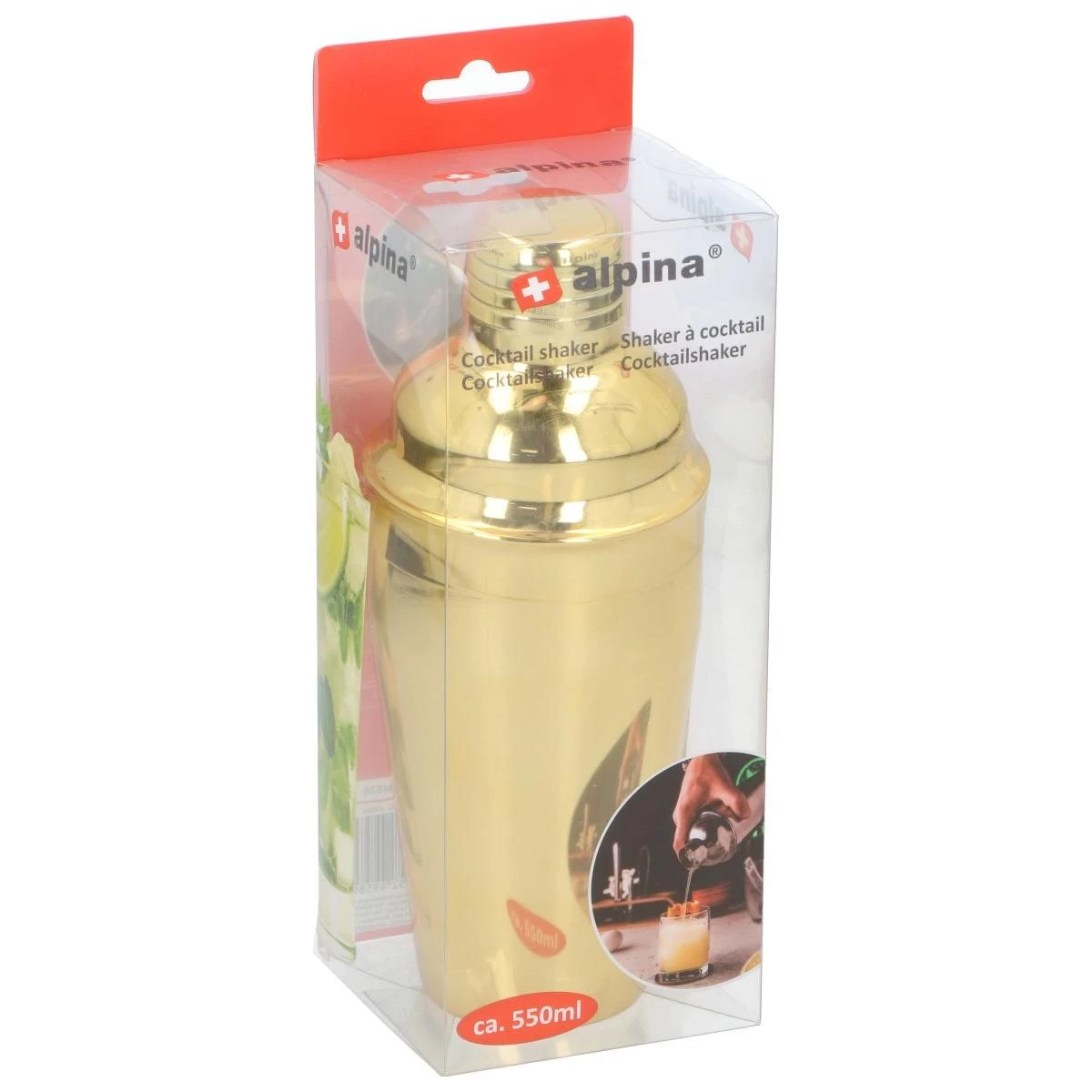 Kokteilių Kokteilių Plaktuvas 550ml Alpina Gold