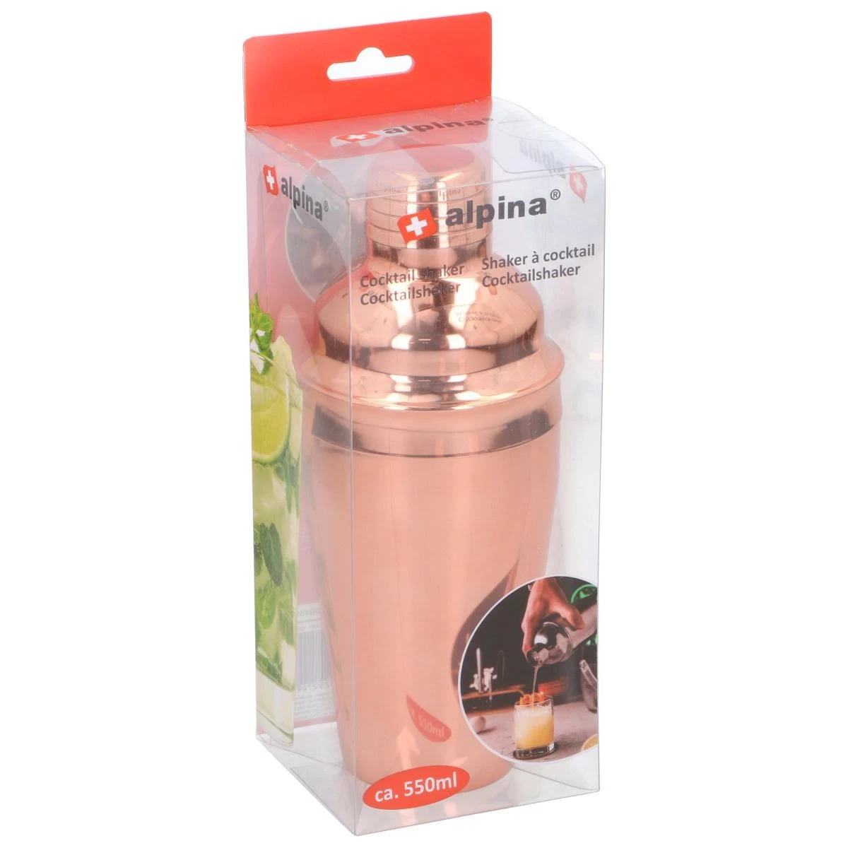 Kokteilių Plaktuvas 550ml Alpina Red Gold