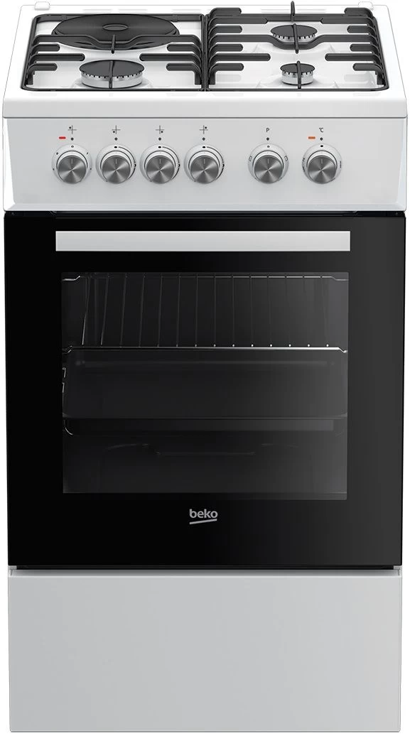 Kombinuota 50 cm viryklė BEKO FSS53000DW, baltos spalvos