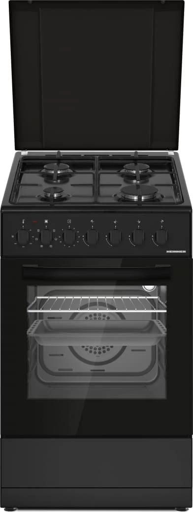 Kombinuota dujinė viryklė HFSC-S60LITGC-BK HEINNER