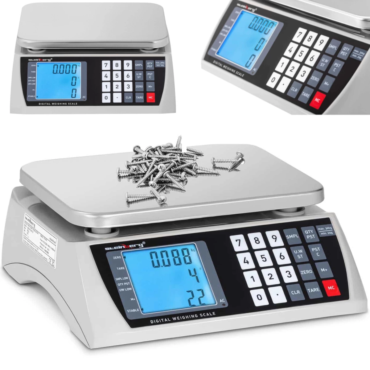 Komercinės Svarstyklės Su Lcd Ekranu 22,3 X 17,4 Cm 30 Kg / 1 G Komercinės Svarstyklės Su Lcd Ekranu 22,3 X 17,4 Cm 30 Kg / 1 G