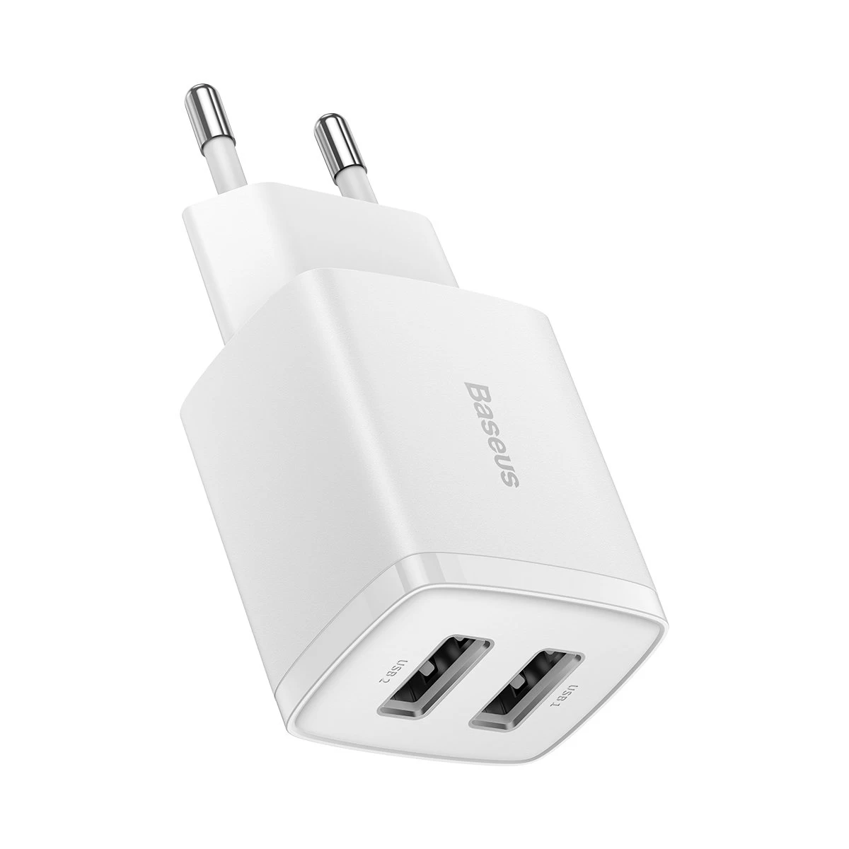Kompaktiškas Nedidelis įkroviklis 2x Usb 10,5 W, Baltas