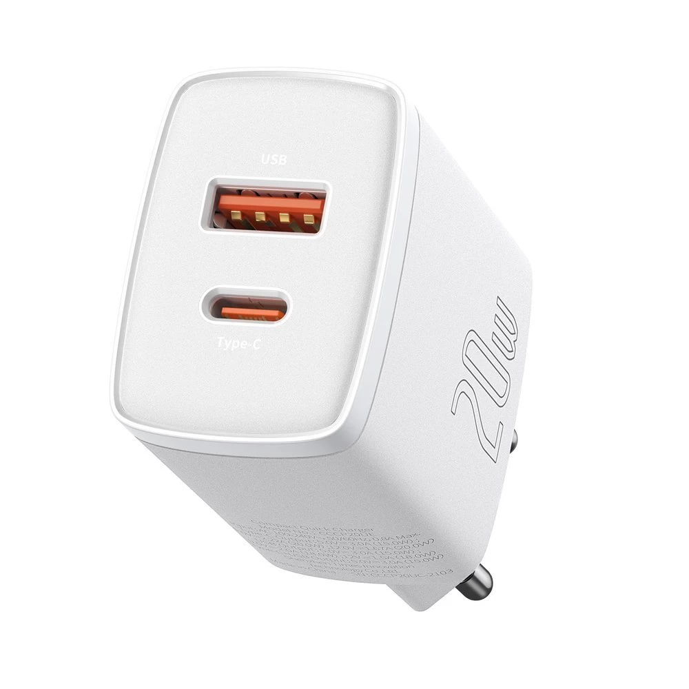 Kompaktiškas Usb-c 20w 3a Pd Qc 3.0 Greitasis įkroviklis, Baltas