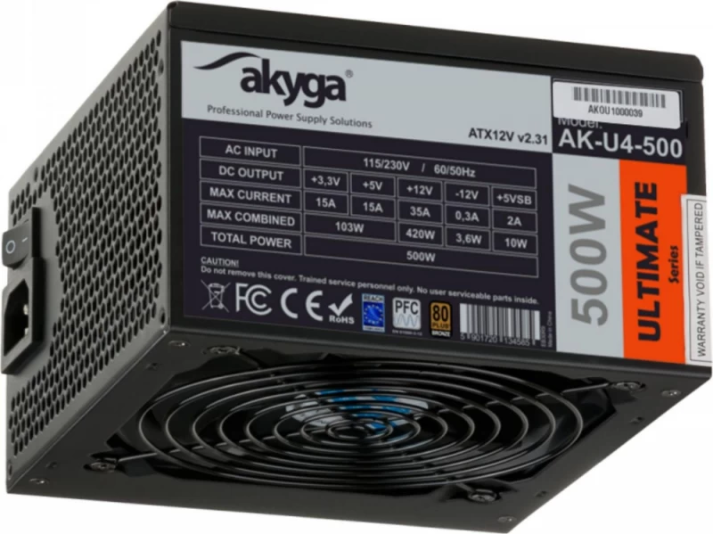 Kompiuterio Maitinimo šaltinis Akyga 500w Ak-u4-500
