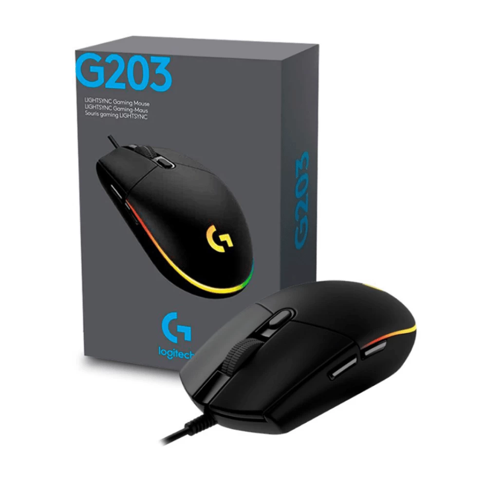 Kompiuterio Pelė Logitech G203 Lightsync, Juoda