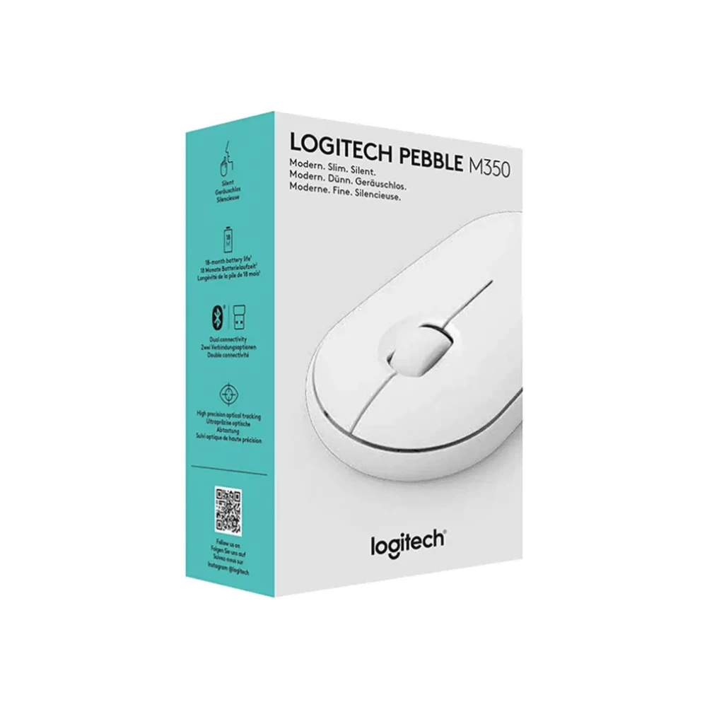 Kompiuterio Pelė Logitech Pebble M350, Balta