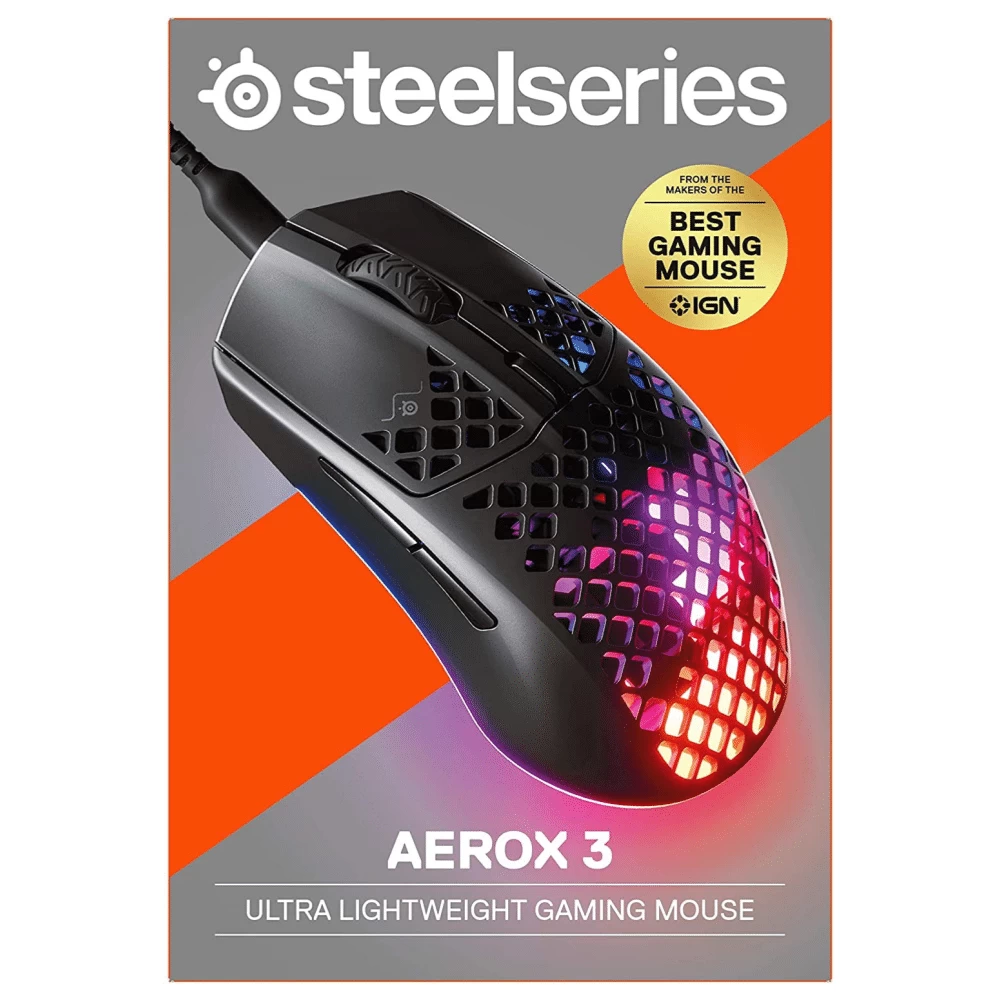 Kompiuterio pelė Steelseries Aerox 3 Juoda