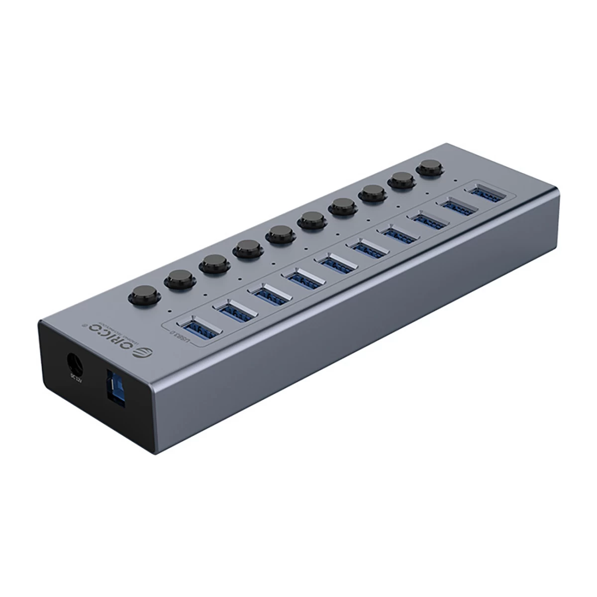 Koncentratorius Bt2u3-10ab Su 10x Usb-a Jungikliais - Pilkas Koncentratorius Bt2u3-10ab Su 10x Usb-a Jungikliais - Pilkas