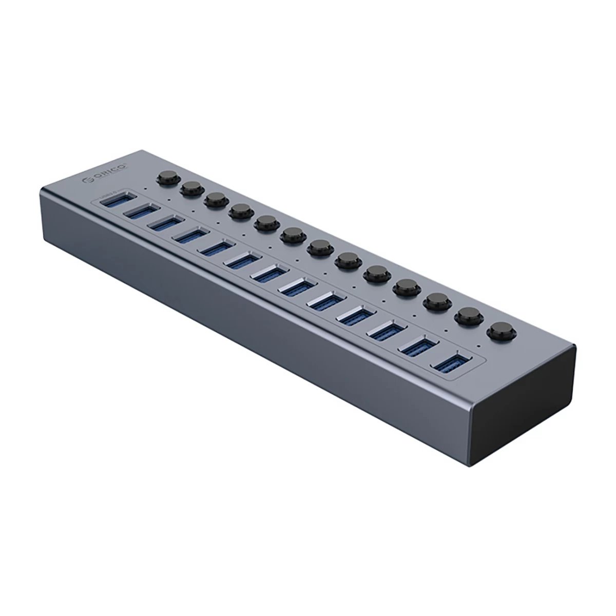 Koncentratorius Bt2u3-13ab Su Jungikliais 13x Usb-a - Pilkas Koncentratorius Bt2u3-13ab Su Jungikliais 13x Usb-a - Pilkas
