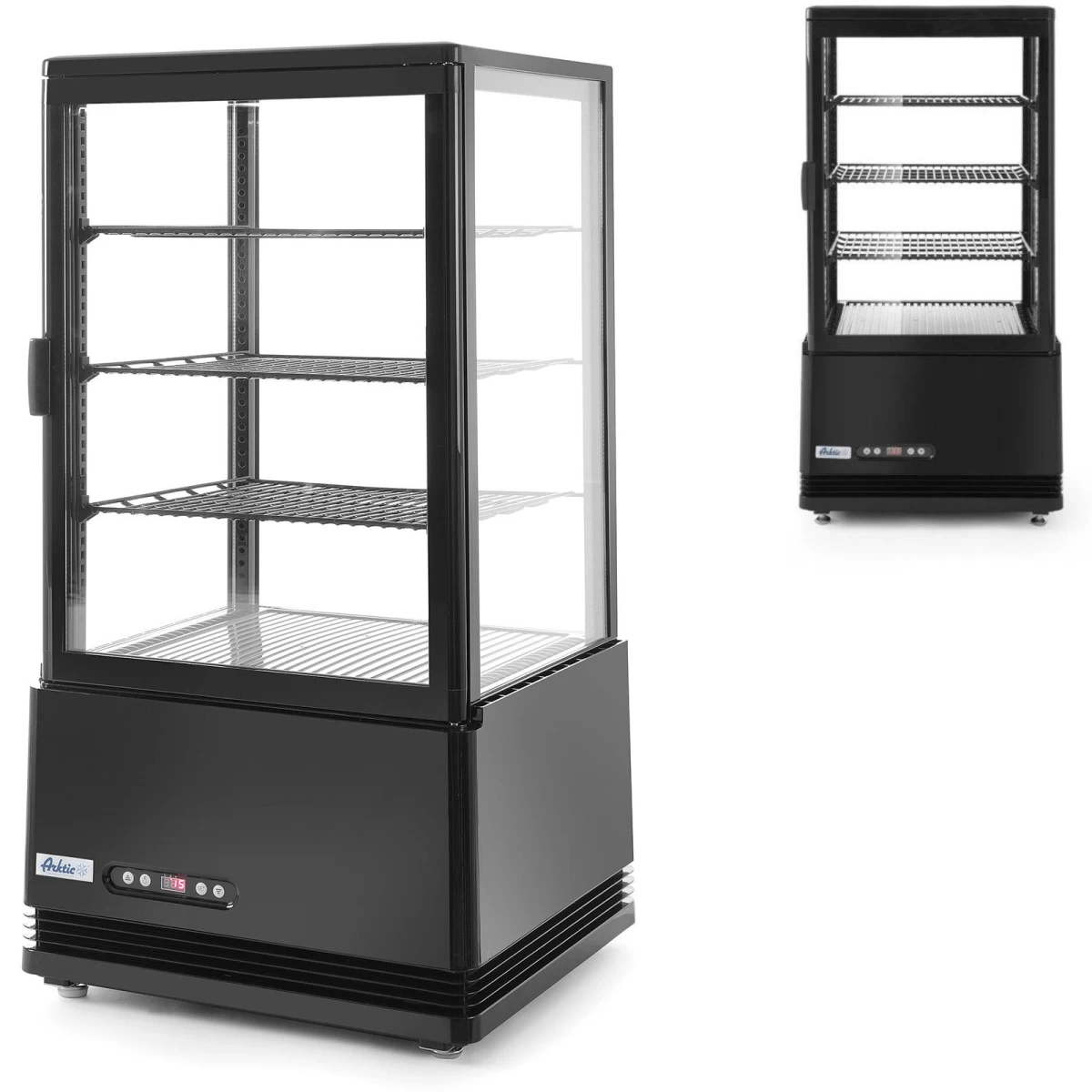 Konditerijos Gaminių Vitrina 3 Lentynos 68l Led - Juoda
