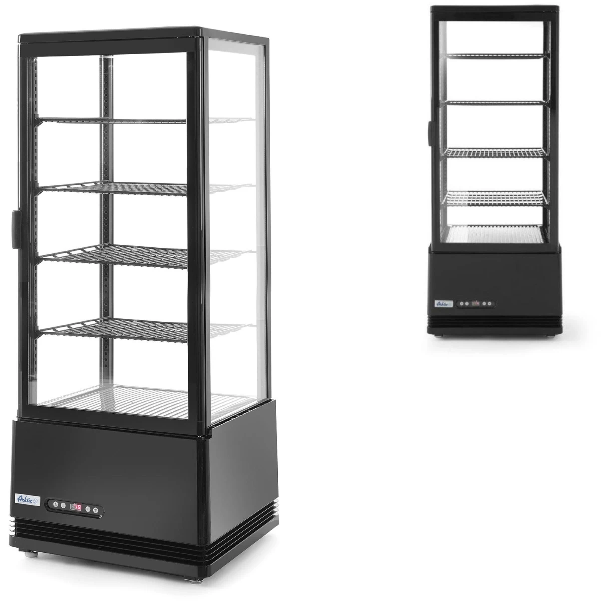 Konditerijos Gaminių Vitrina 4 Lentynos 98l Led - Juoda