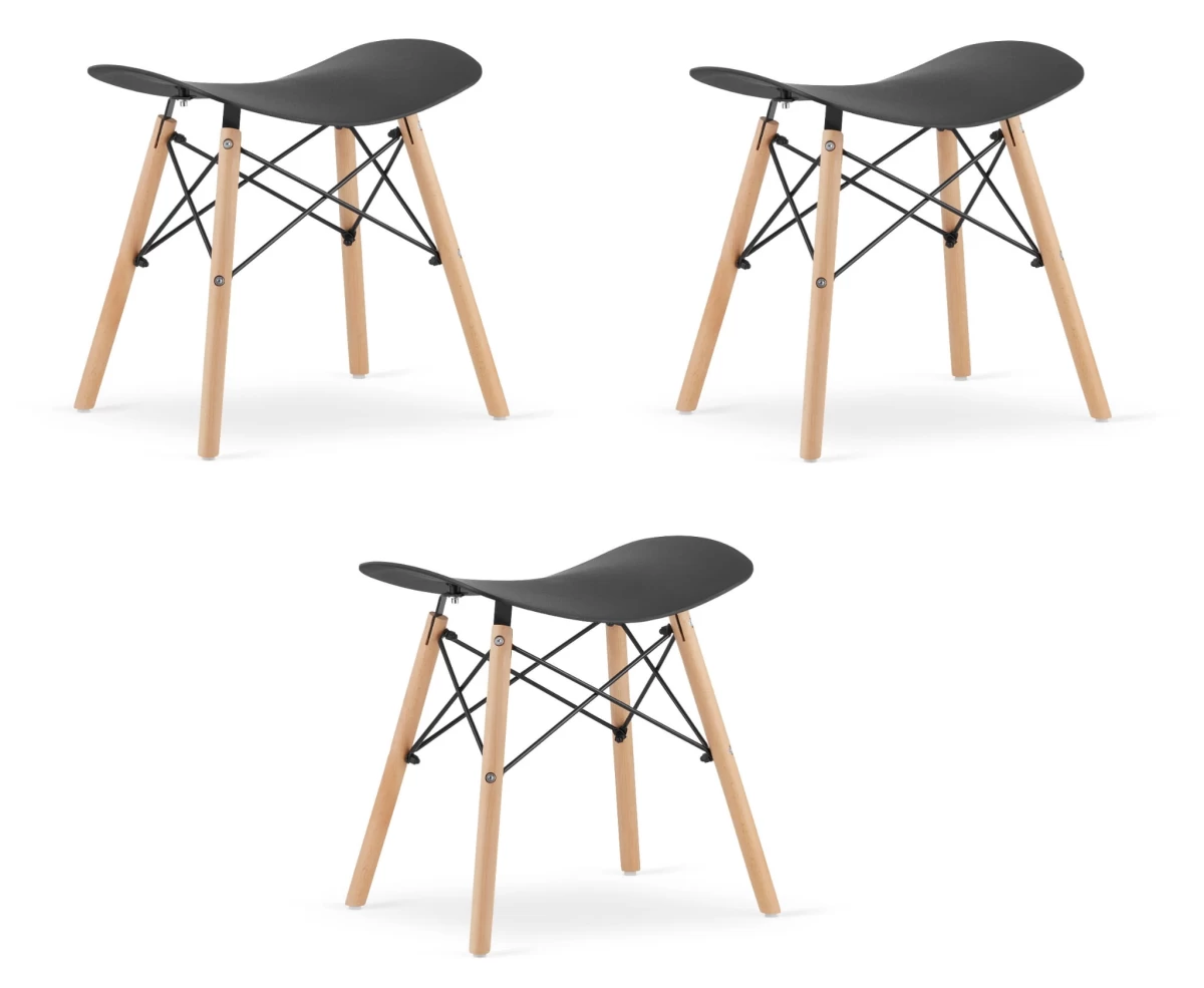 Korfu Taburetė - Juoda X 3