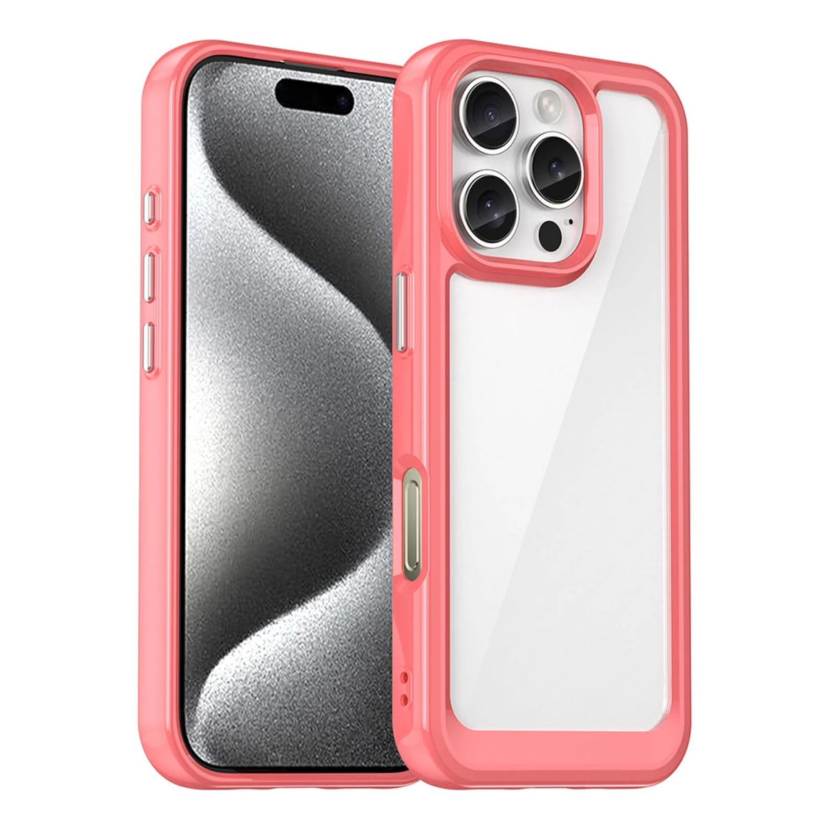 Korpusas outer Space Su Geliniu Rėmeliu, Skirtas iphone 16 Pro Max - Raudonas