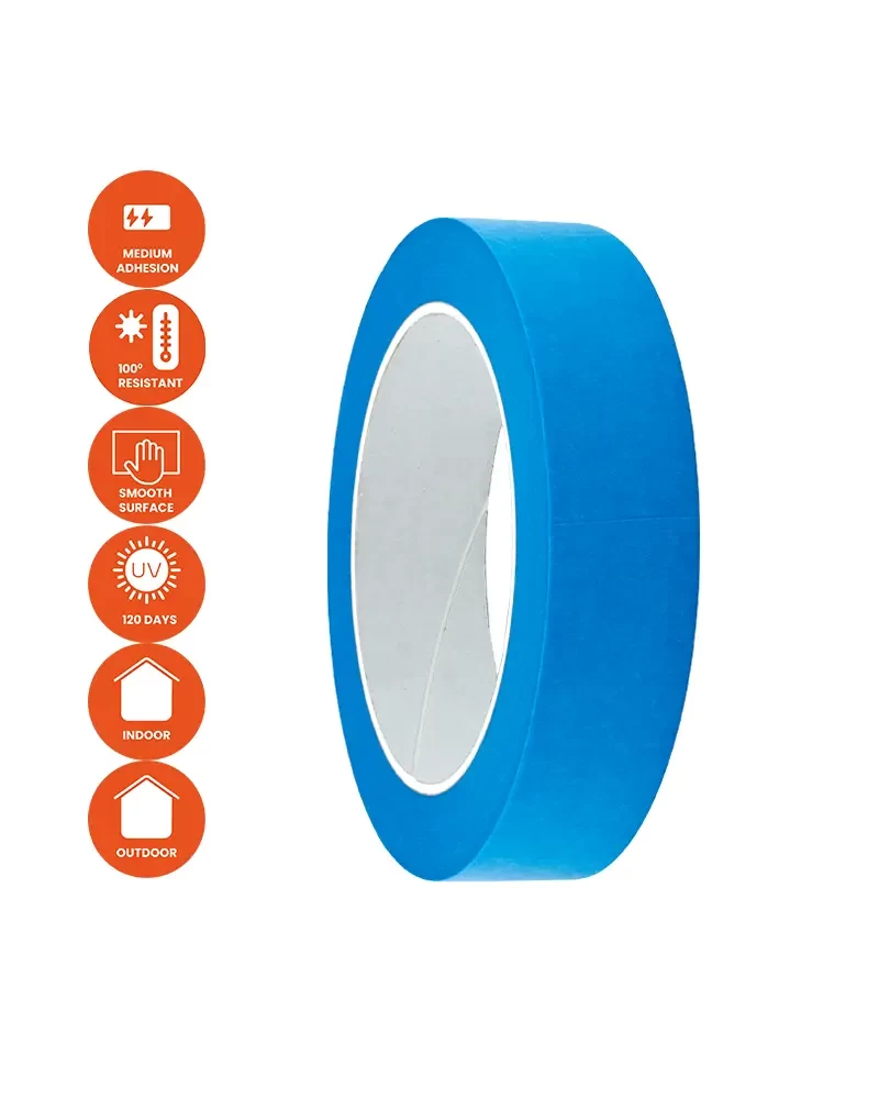 KRASO Blue Premium UV120 lipni juosta - japoniškas Washi popierius, atsparus UV spinduliams iki 16 savaičių - 30 mm - 50 m