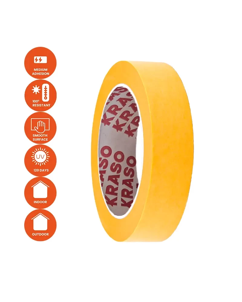 KRASO Gold Premium UV120 lipni juosta - Washi popierius, atsparus UV spinduliams 120 dienų - 38 mm - 50 m