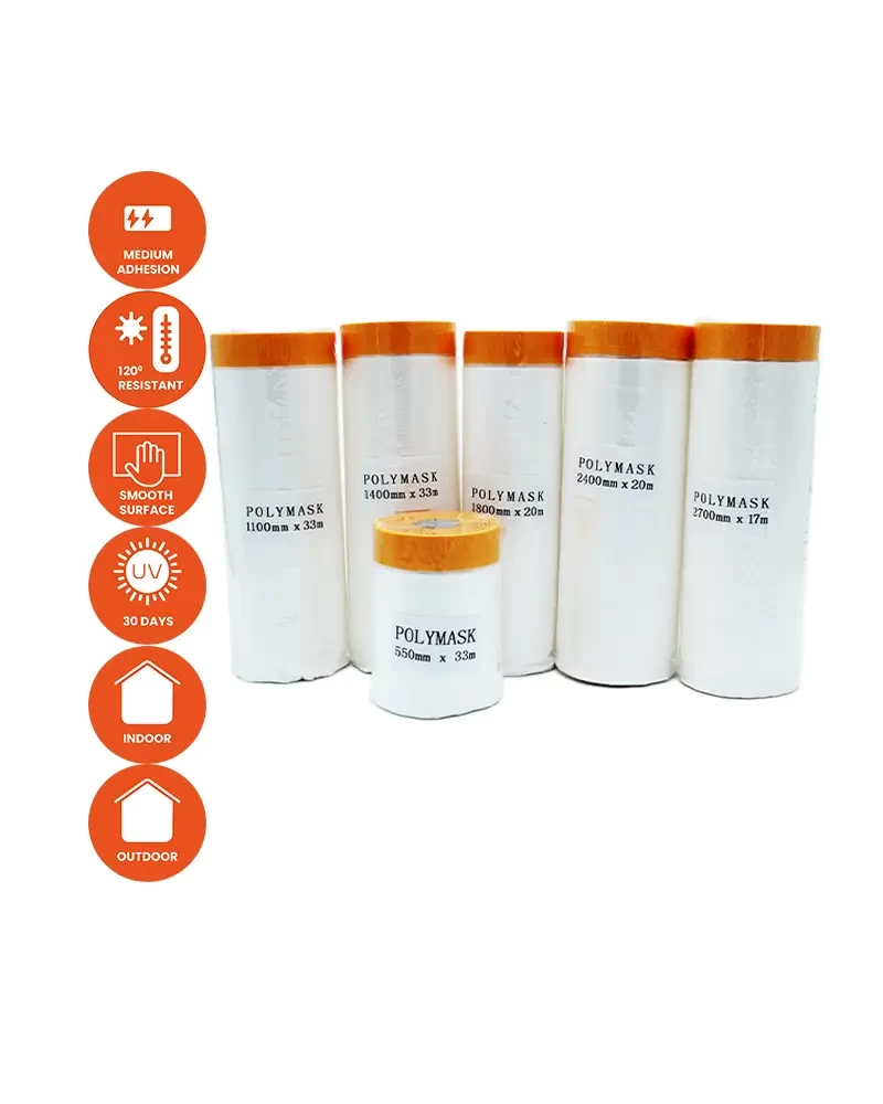 KRASO Gold UV30 dažų plėvelė su lipnia juosta - aukštos kokybės apsauga su Washi juosta ir atsparumas UV spinduliams - 1.8 m - 20m