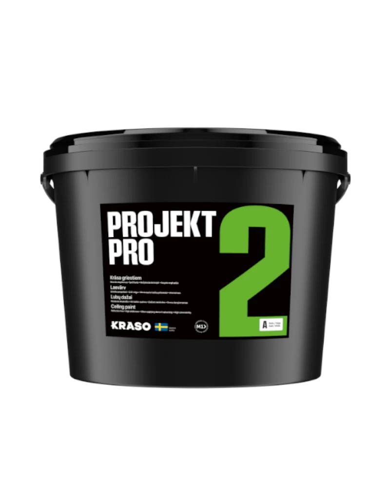 KRASO PROJEKT PRO 2 balti, matiniai, lubų dažai - A - 10 L