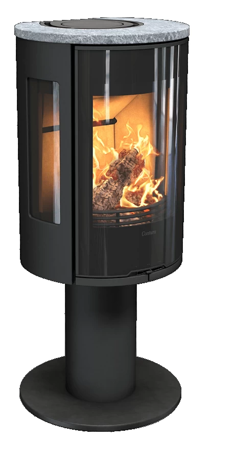 Krosnelė C586:3 G Style, juoda su muilo akmens viršumi (998073, 803351)
