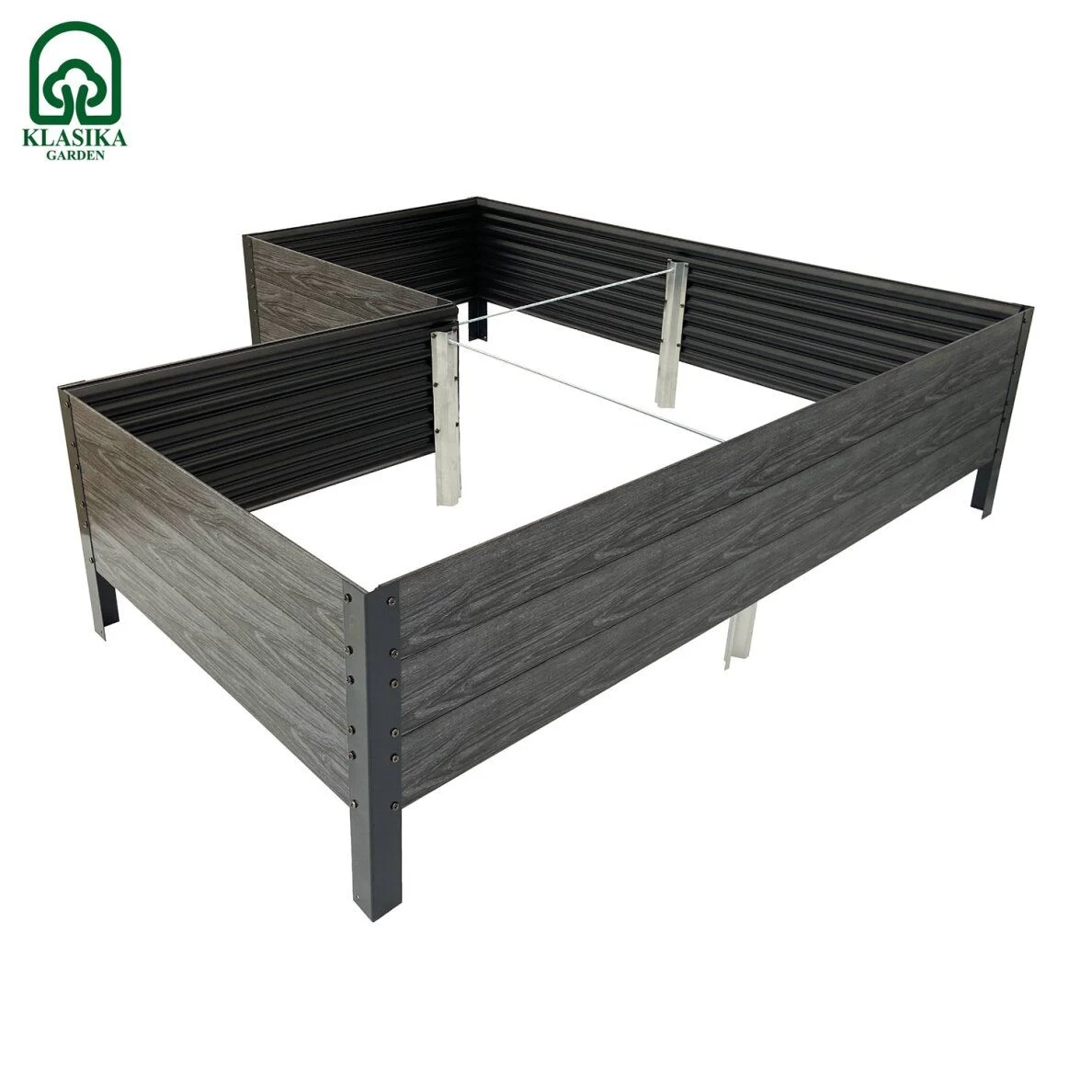 L-formos lysvė KLASIKA woodlook pilka, 150x150x75x75x75 x75 cm, h-30cm , GP1507530KP, 4779037493784