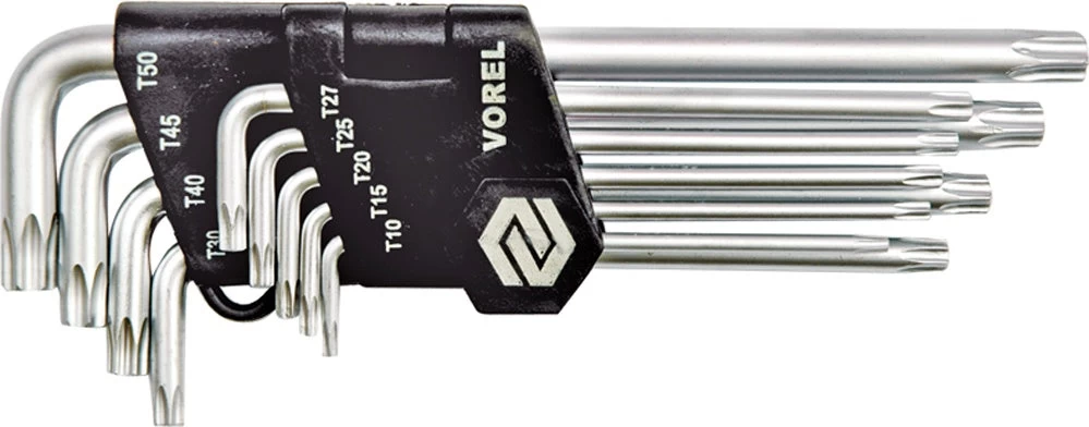 L tipo raktų rinkinys | ilgi | T-Star (Torx) T10-T50 | 9 vnt. (56478)