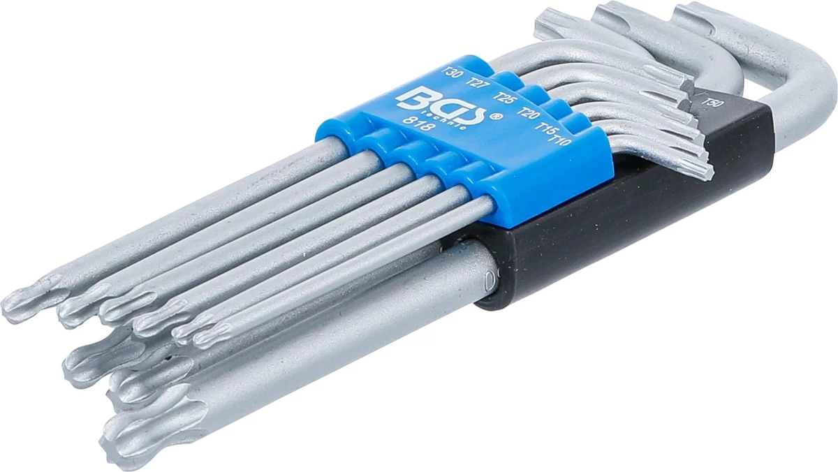L tipo raktų rinkinys | šarnyriniai | T-Star (Torx) T10 - T50 | 9 vnt. (818)