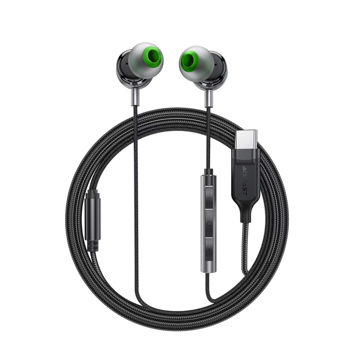 L5 Usb-c 1,2 M Ilgio Laidinės Ausinės į Ausis - Juodos Spalvos