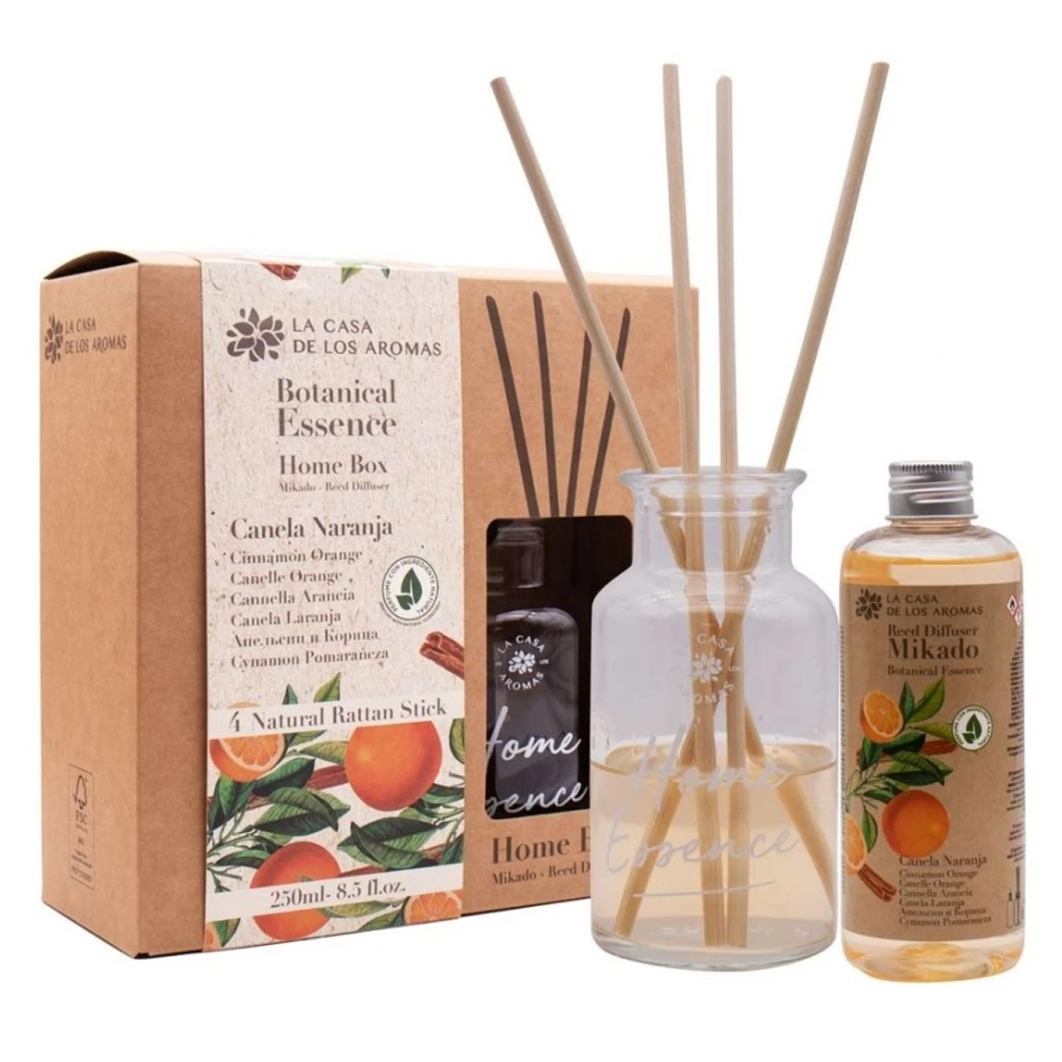 La Casa De Los Aromas Botanical Essence Cinamono Ir Apelsinų Kvapo Lazdelės, 250 Ml