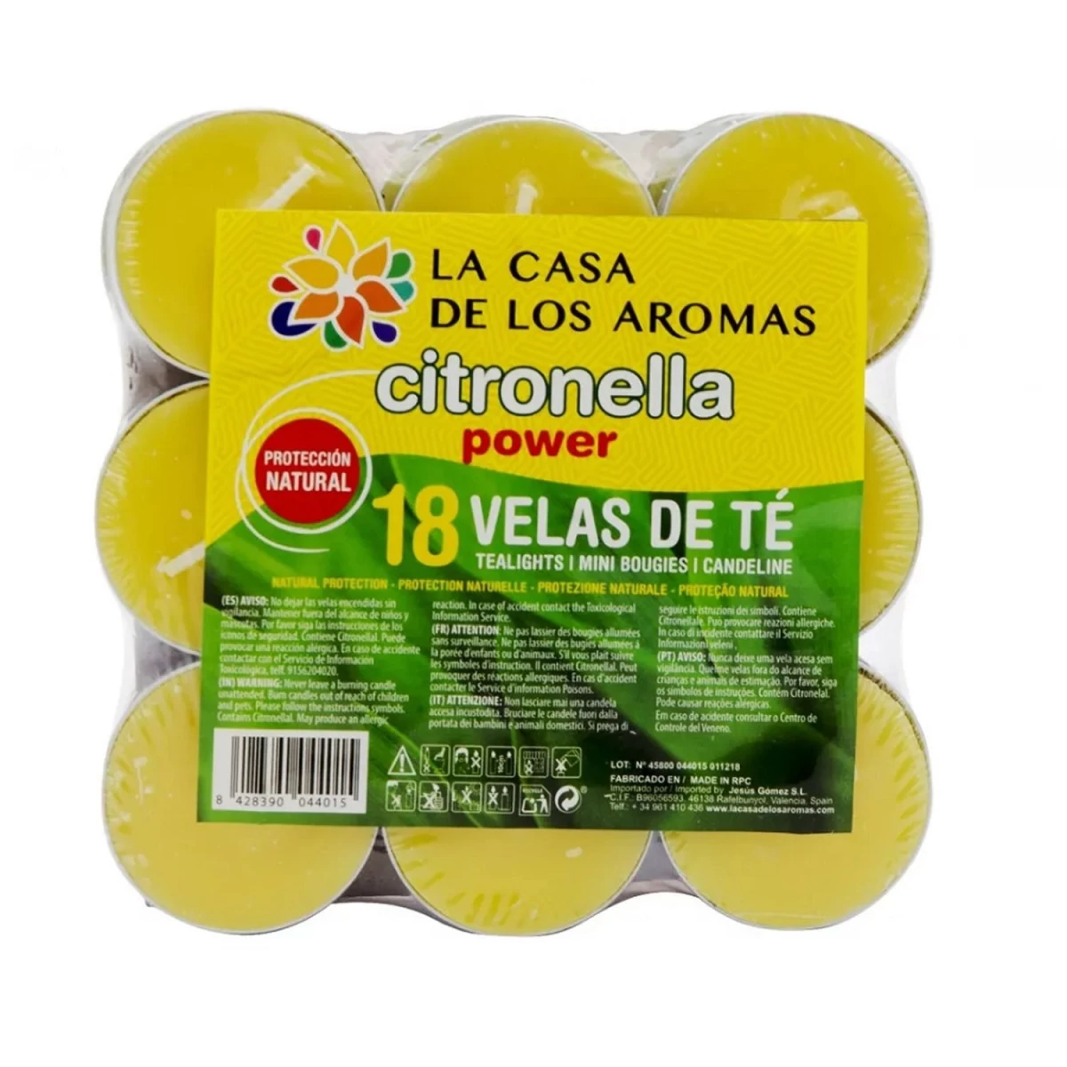 La Casa De Los Aromas Citronella Citrinžolės Kvapo Arbatinė Lemputė, 18 Vnt.