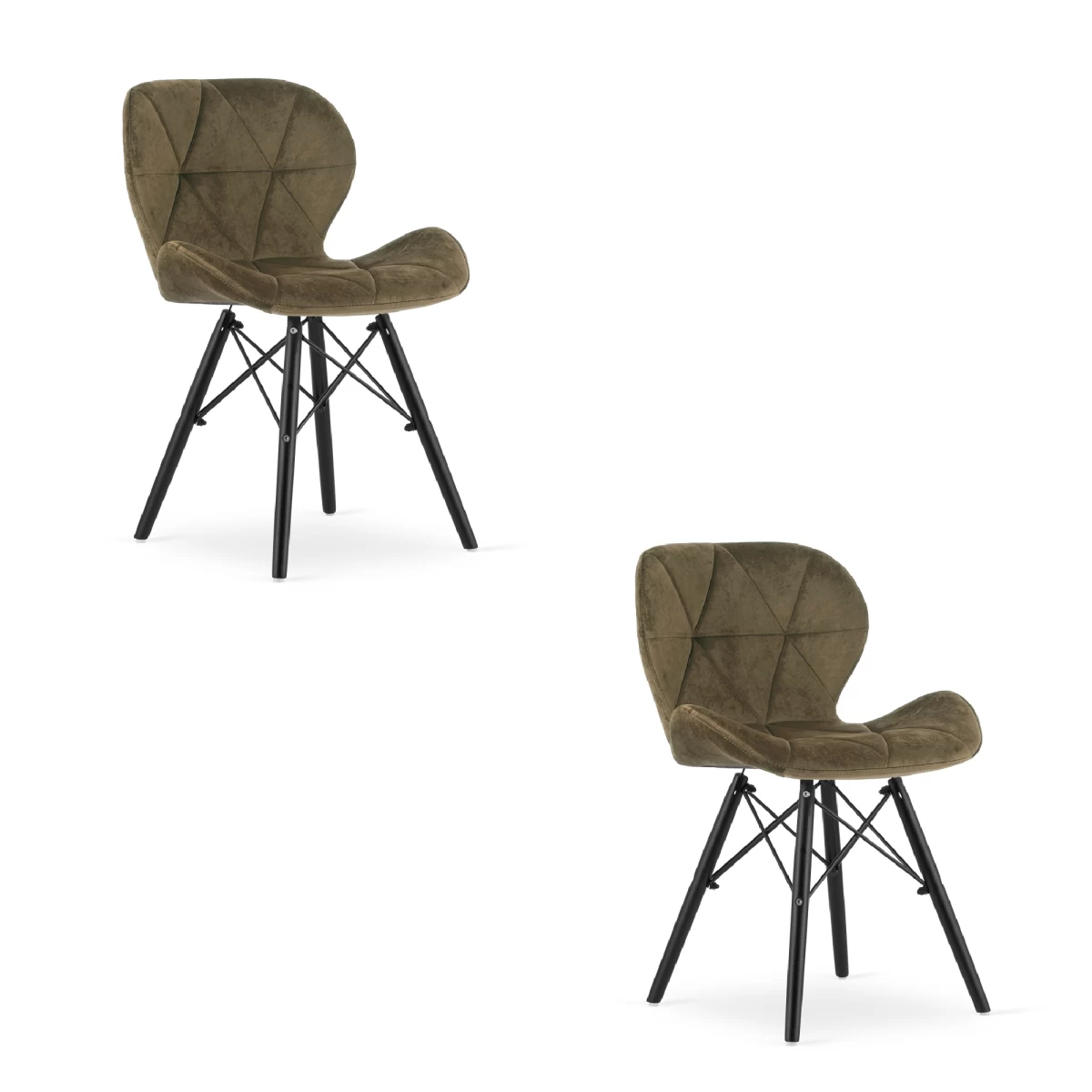 lago Kėdė Aksomas - Ruda / Juodos Kojos X 2