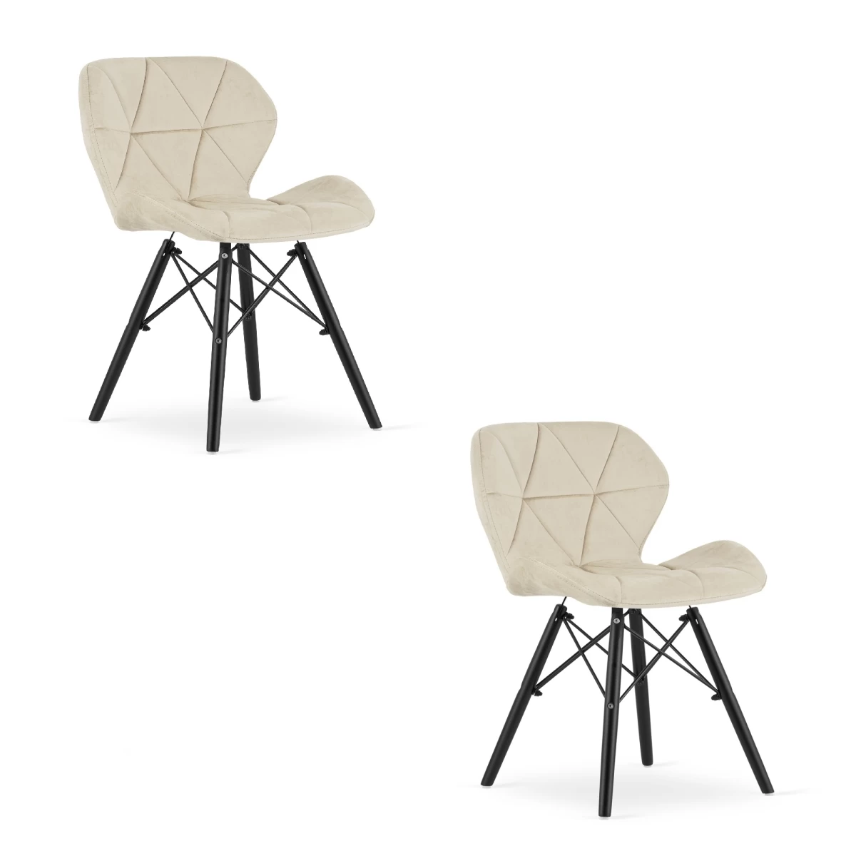 lago Kėdė velvet - Smėlio Spalvos / Juodos Kojos X 2