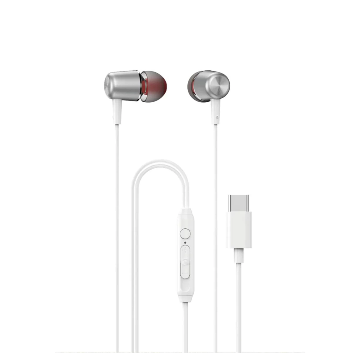 Laidinės Ausinės į Ausis Su Mikrofonu Ir Usb-c Nuotolinio Valdymo Pulteliu 1,2 M - Baltos Spalvos Laidinės Ausinės į Ausis Su Mikrofonu Ir Usb-c Nuotolinio Valdymo Pulteliu 1,2 M - Baltos Spalvos