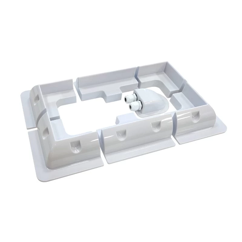 Laikiklių saulės moduliams komplektas kemperiui, baltos spalvos