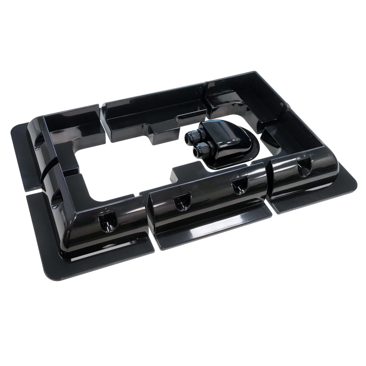 Laikiklių saulės moduliams komplektas kemperiui, juodos spalvos