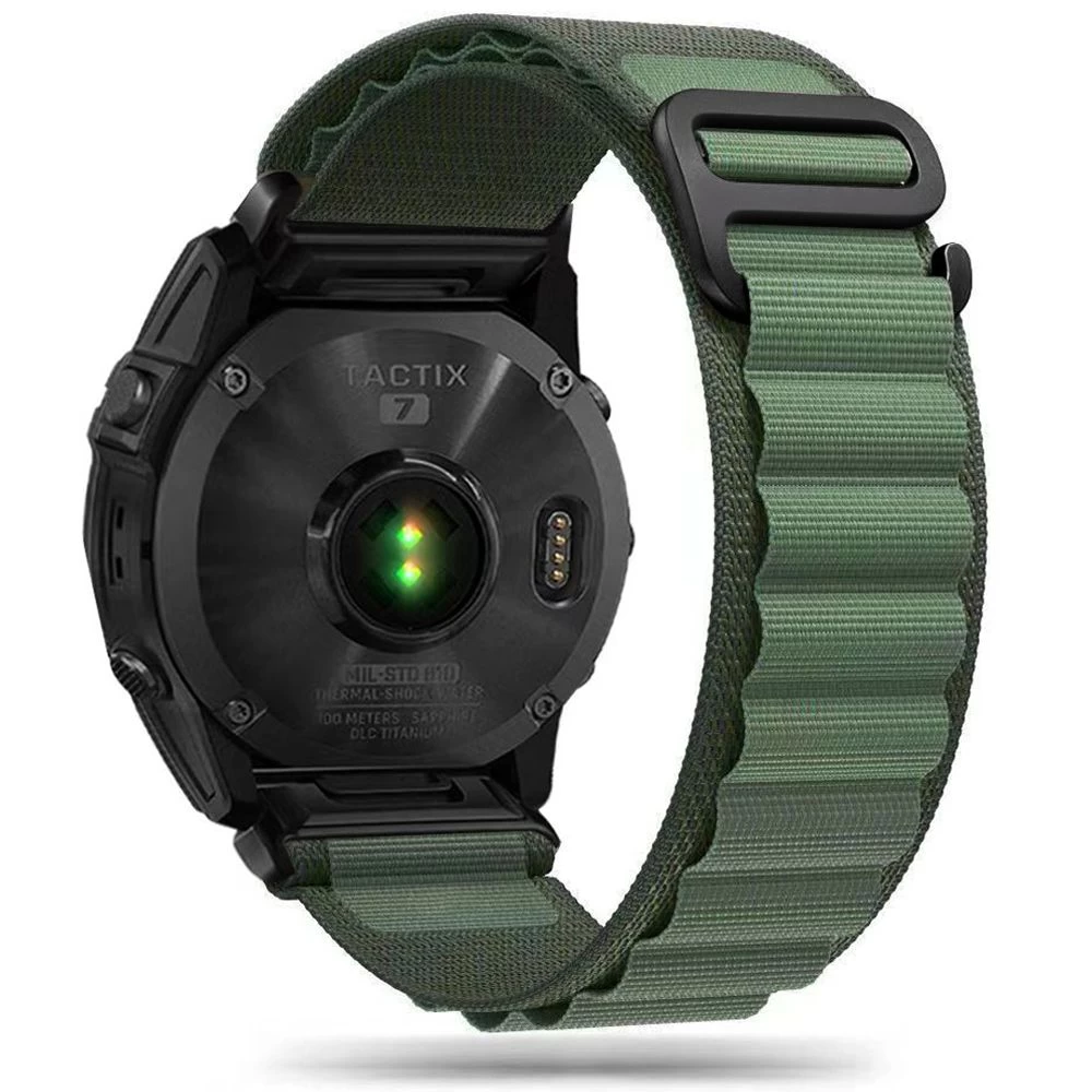 Laikrodžio Dirželis garmin Fenix 5 / 6 / 6 Pro / 7 Nylon Pro - Tamsiai žalias