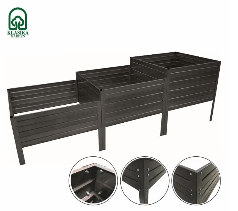 Laiptuota pakelta lysvė KLASIKA GARDEN, ruda RAL8017, 225x75 cm, h30/40/50cm