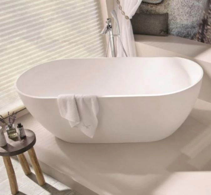 Laisvai pastatoma akmens masės vonia RIHO BILBAO 170x80 cm, B118001105