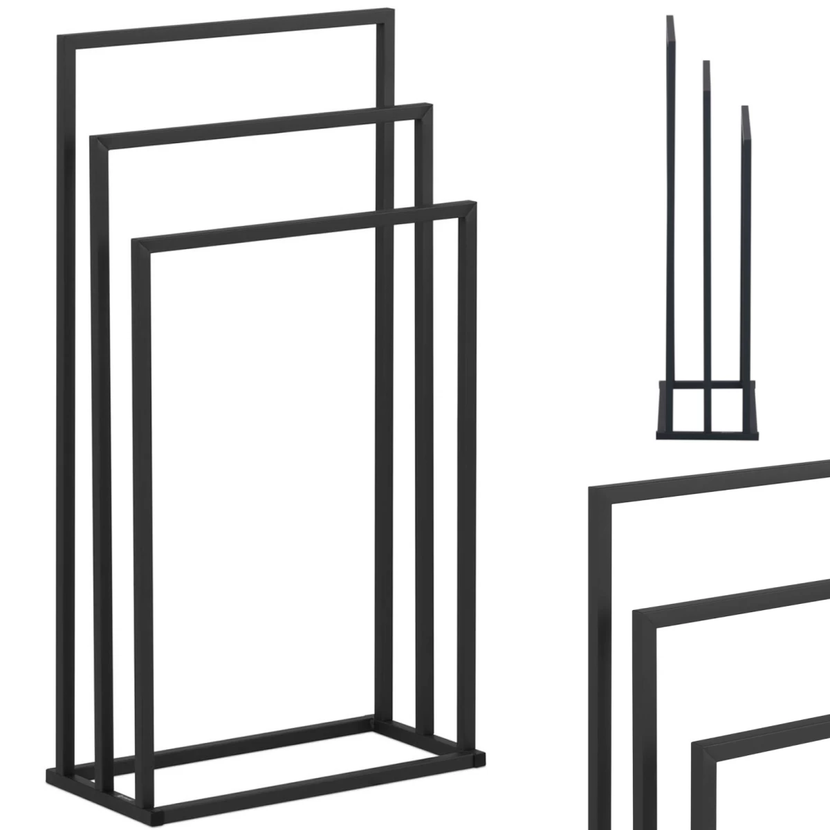 Laisvai Pastatoma Grindų Rankšluosčių Pakaba Stal 45 X 21,5 X 84 Cm Tamsiai Pilka