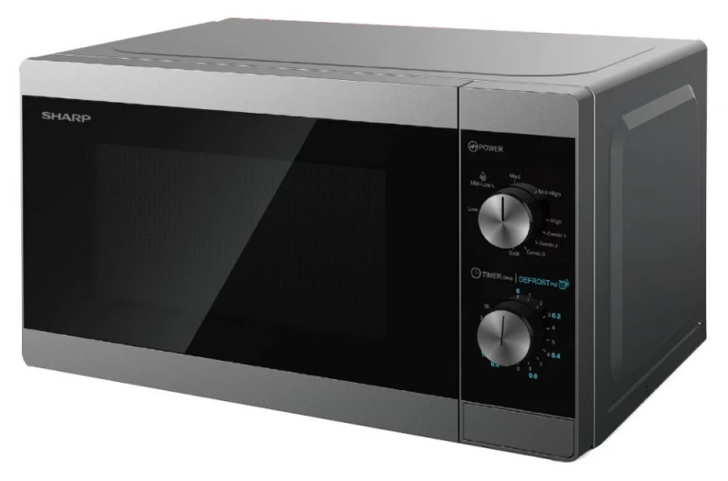 Laisvai Pastatoma Mikrobangų Krosnelė Sharp Yc-mg01e-s (800w /20l / Sidabrinė)