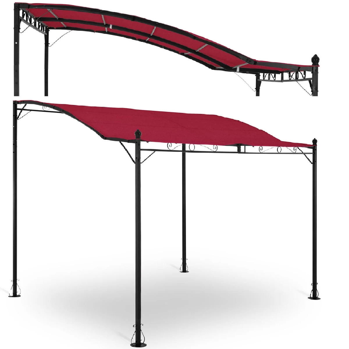 Laisvai Pastatoma Pavėsinė 2,6 X 3 X 2,5 M Raudona