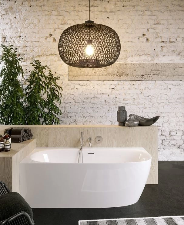 Laisvai statoma akrilinė vonia Riho Omega Corner 170x80 cm su sifonu ir kojelėmis, dešinė