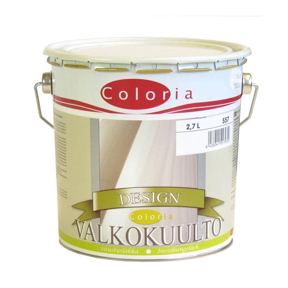 Lakas VALKOKUULTO Coloria Design, 2,7l balta sp. Lakas VALKOKUULTO Coloria Design, 2,7l balta sp.