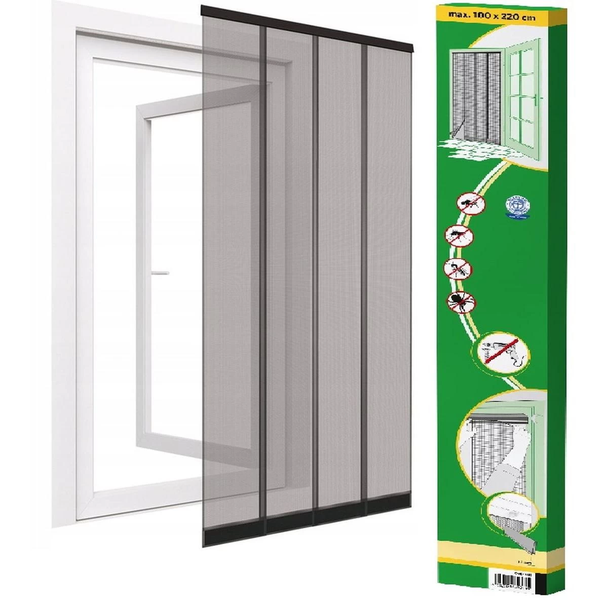 Lamelinis Tinklelis Nuo Uodų 100x220 Poliesteris + Lipni Juostelė