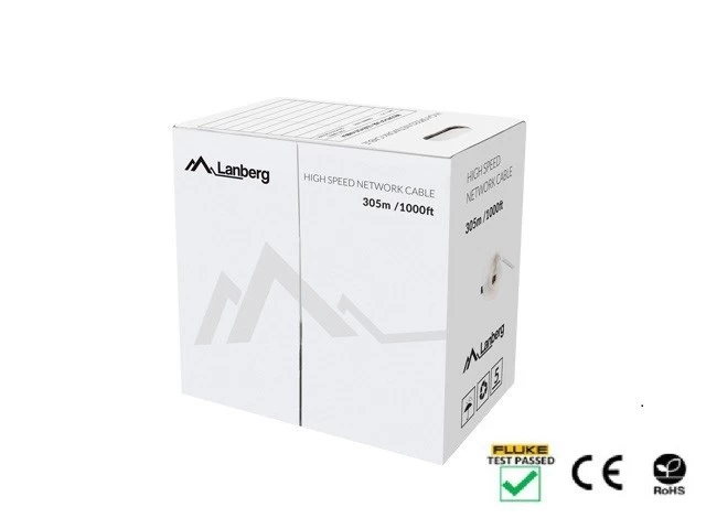 LANBERG CABLE UTP CAT.5E 305M WIRE CU BLACK FLUKE
