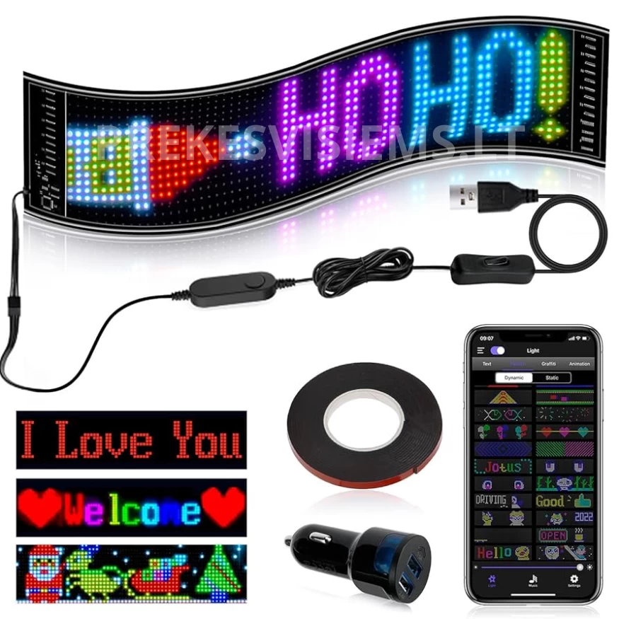 Lanksti LED švieslentė 2vnt 35cm, programuojama