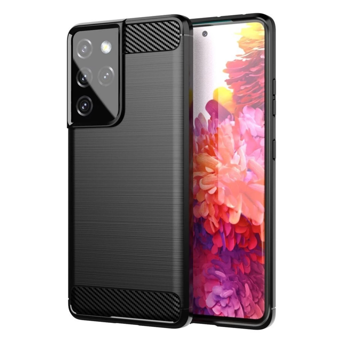 Lankstus carbon Case Dėklas samsung Galaxy S21 Ultra 5g Juodas