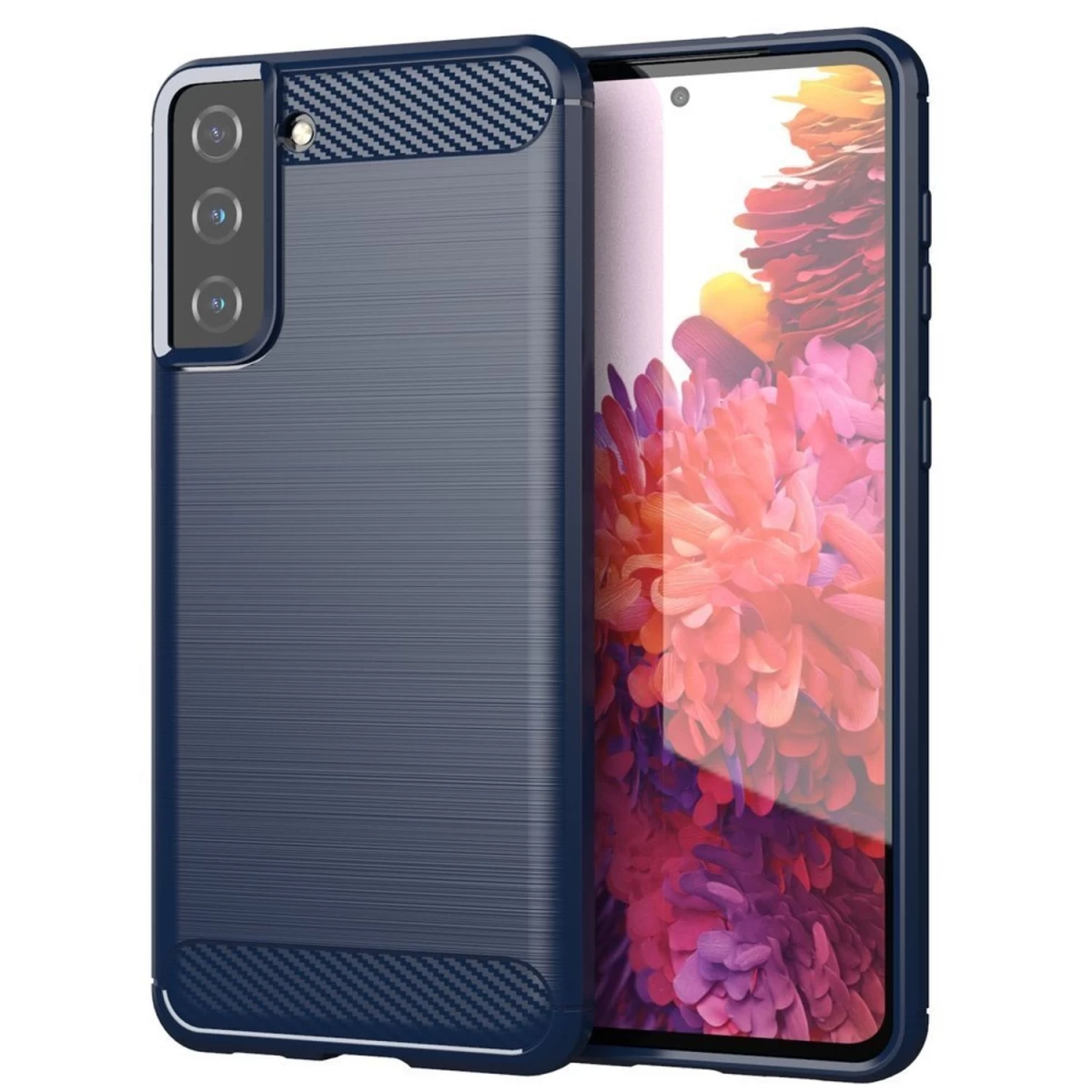 Lankstus Dėklas carbon Case Samsung Galaxy S21+ 5g (s21 Plus 5g), Mėlynas