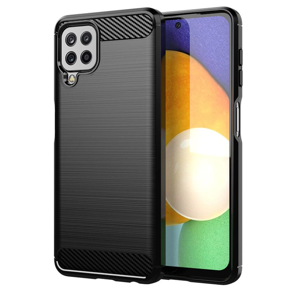 Lankstus Dėklas carbon Case, Skirtas samsung Galaxy A22 4g, Juodos Spalvos