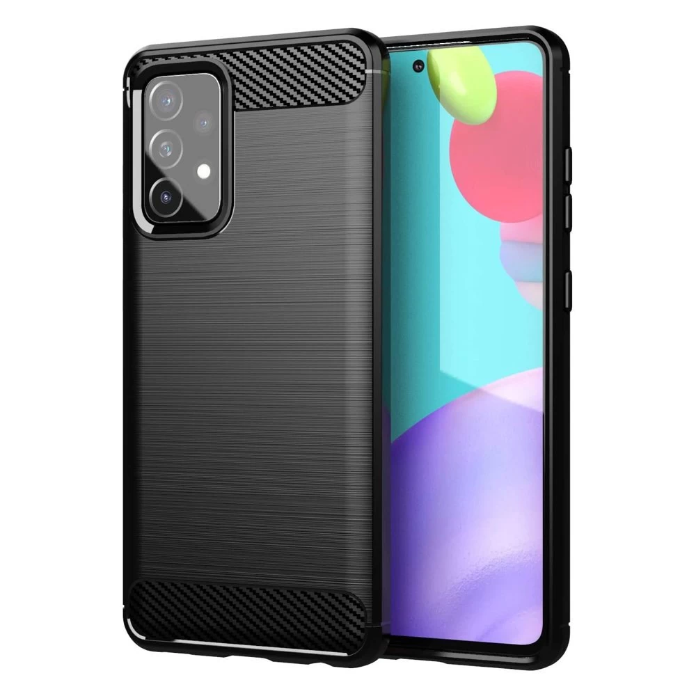 Lankstus Dėklas, Skirtas samsung Galaxy A72 4g Carbon Case - Juodas