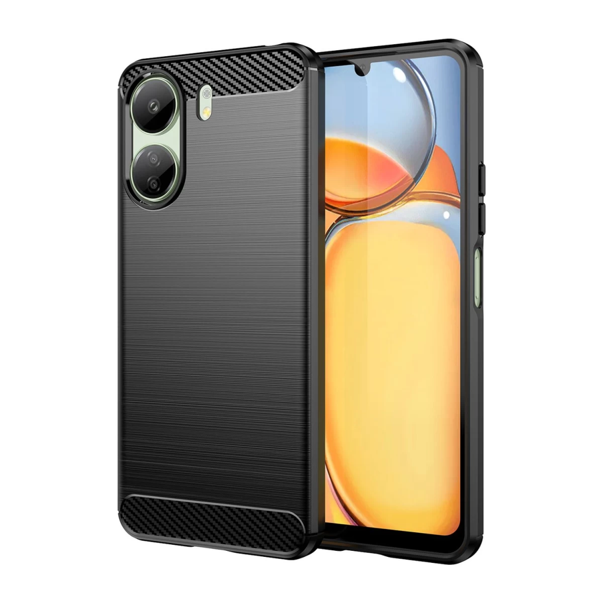 Lankstus Silikoninis Anglinis Dėklas Xiaomi Redmi 13c, Skirtas Xiaomi Redmi 13c - Juodas
