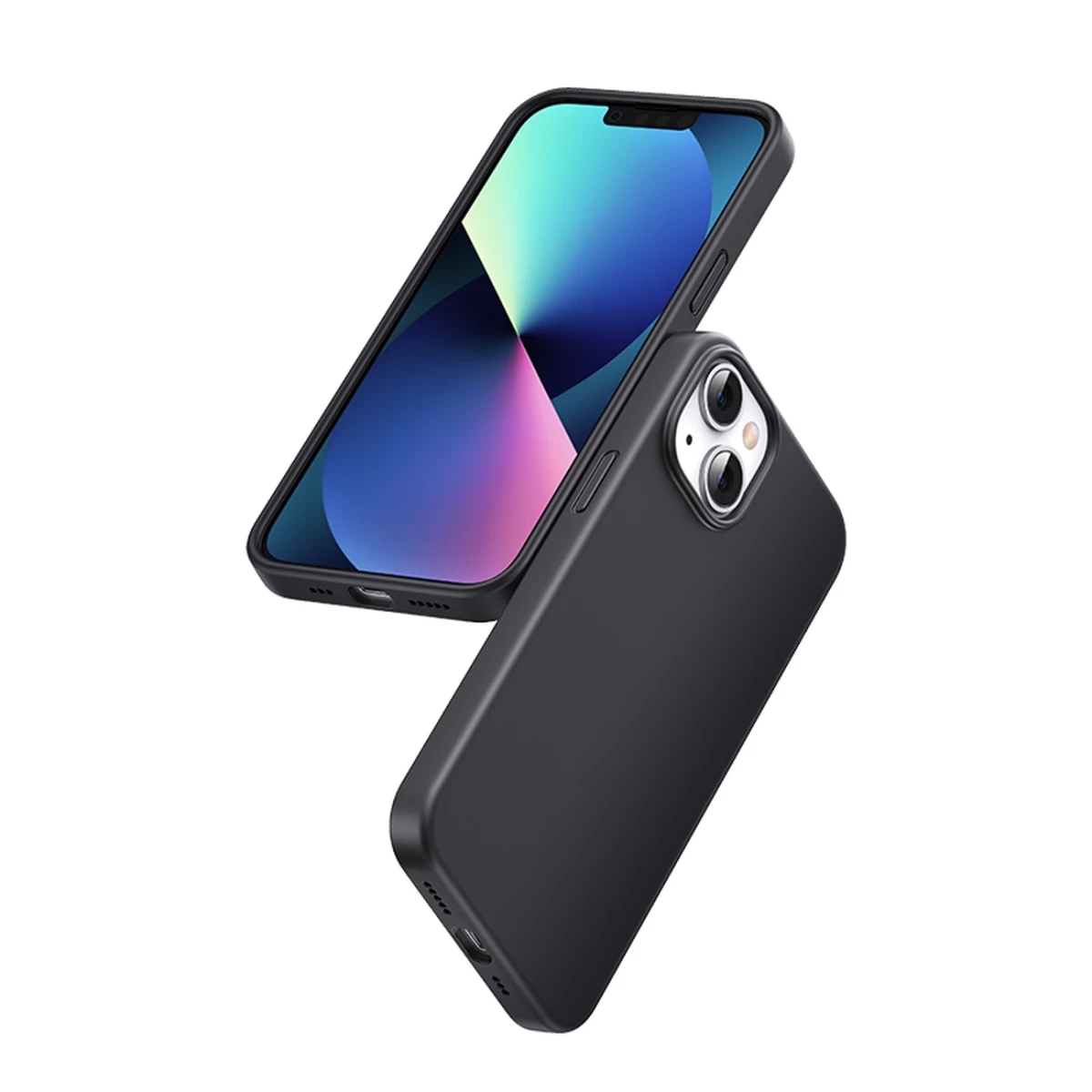 Lankstus Silikoninis Telefono Dėklas Iphone 14 Plus Apsauginis Dėklas Juodas